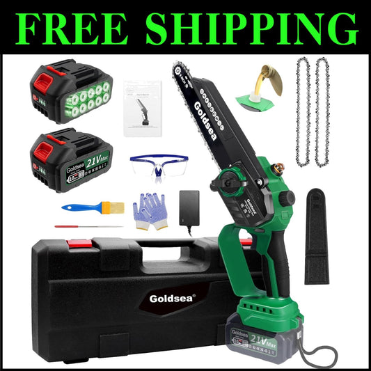 Portable Mini Chainsaw with 2 Rechargeable Batteries - Perfect Gardening Gift