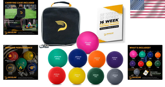 Weighted Pitching Balls with Carrying Case: 16-Week Performance Program Included