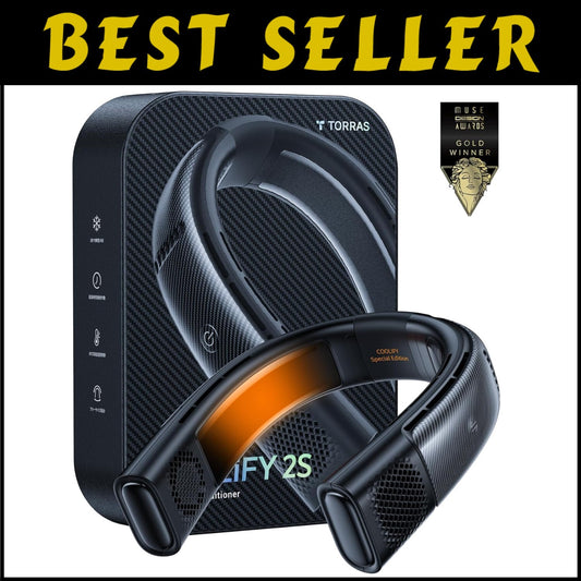 Color-Changing Portable Neck Air Conditioner with App Control - COOLIFY 2S Black