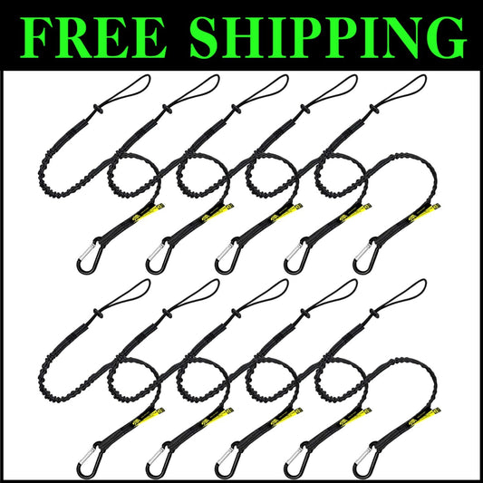 High-Strength Nylon Tool Safety Lanyard with Non-Tangling Carabiner | 10 Pack