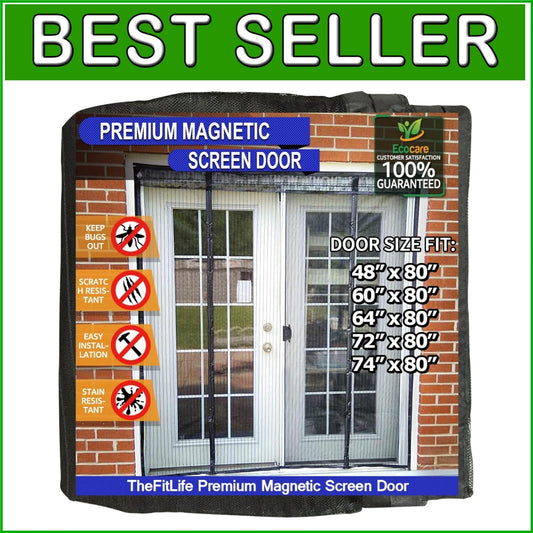 Easy-Install Magnetic Screen Door - 76''x8'' Perfect for Pet-Friendly Homes
