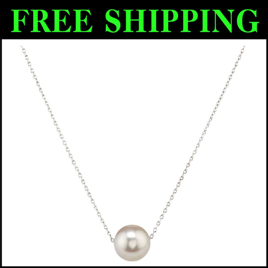 Luxury Sterling Silver 17-Inch Pearl Pendant Necklace for Women - Timeless Gift