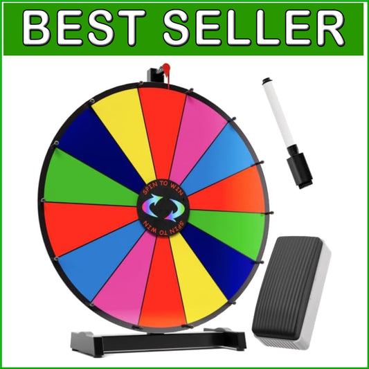 Durable 14-Slot Prize Wheel with Smooth Spin - Ideal for Carnivals & Trade Shows