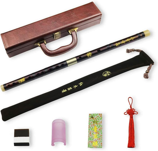 Lightweight Professional Dizi Flute in C Key with Accessory Bundle for Artists