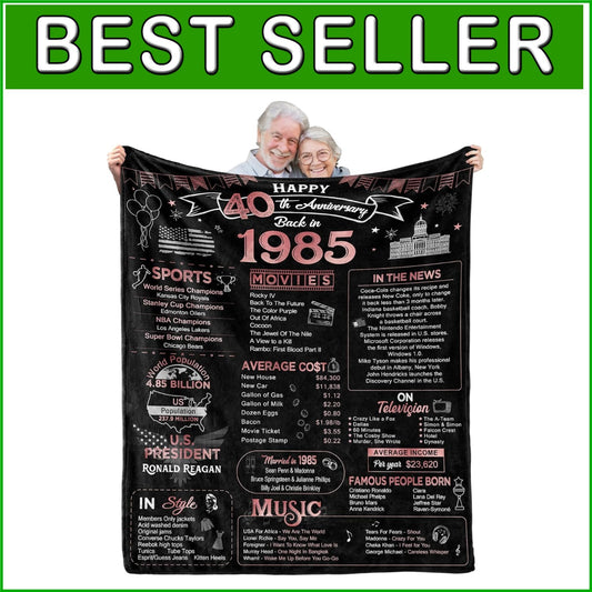 Elegant Ruby Wedding Anniversary Blanket – Perfect Gift for Loving Couples