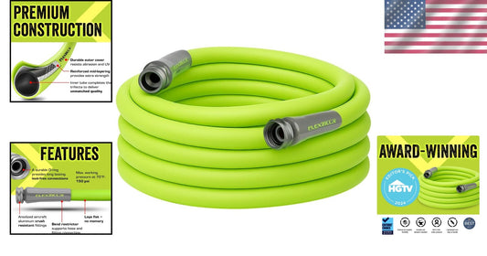 ZillaGreen 50' Lightweight Garden Hose - Flexible, Drinking Water Safe & Durable