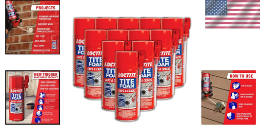 Flexible and UV Resistant Foam Sealant - 12 oz Can, Pack of 12 for Home Use