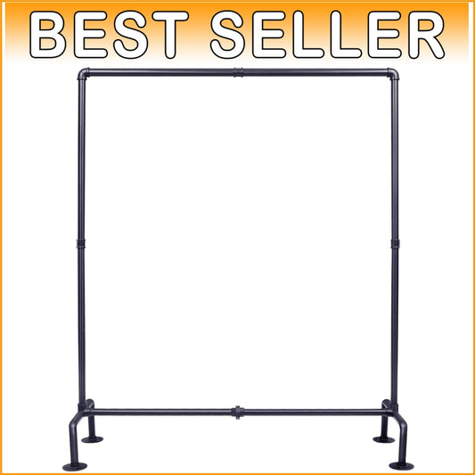 4-Shelf Industrial Pipe Clothes Rack - Effortless Garment Display and Storage