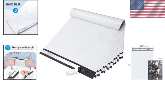 200 Large White Poly Mailers 14.5x19 - Efficient Shipping for Small Businesses