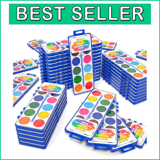 Economical 60 Pack Watercolor Paint Set with Brushes - Matte Finish & Reusable