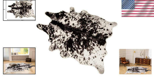 5.2x6.6ft Faux Cowhide Area Rug - Soft, Durable & Ideal for the Country Theme