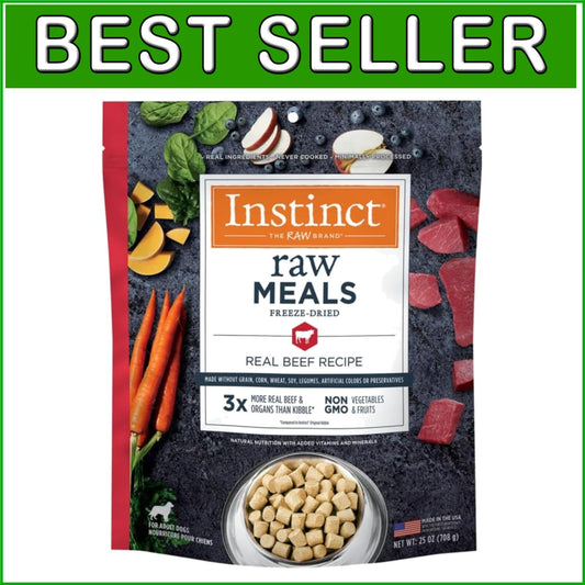 Freeze-Dried Raw Meals Beef Dog Food, 25 Oz. - For Lean Muscles & Vitality