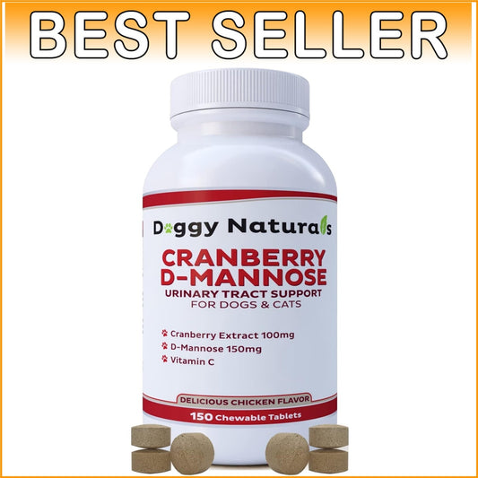 USA-Made Cranberry D-Mannose for Dogs & Cats - 150 Tablets for Urinary Wellness