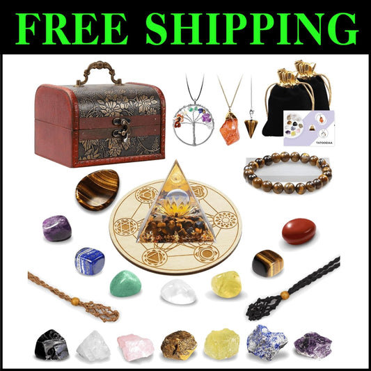 Elegant Stone Collection: 28 Pcs Chakra Crystals with Accessories for Healing