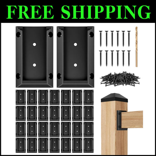 30 Deck Railing Brackets for 2x4 Wood Posts - Easy DIY Installation Included