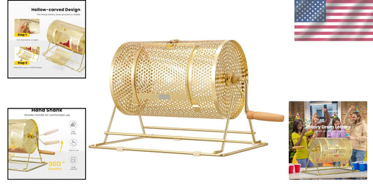 Versatile 16x12 Inch Raffle Drum with Spinning Design for Events & Fundraisers