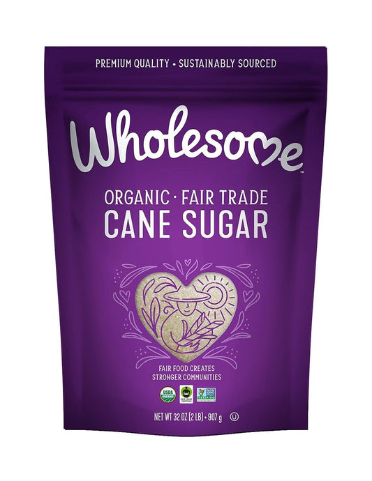 Pure Organic Cane Sugar 32-Ounce for Baking - Fair Trade Certified Quality