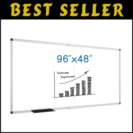 Elegant Magnetic Dry Erase Board 96" x 48" - Ideal for Presentation & Learning