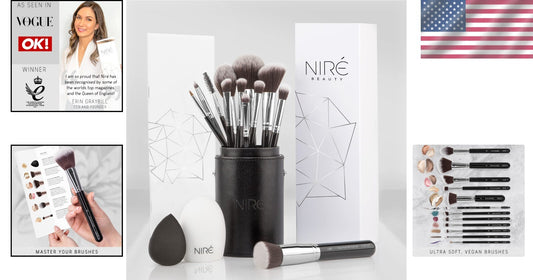 Comprehensive Eco-Friendly Makeup Brush Set - 15 Vegan Tools for All Skin Types