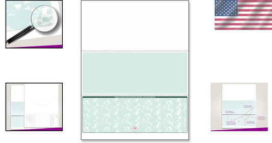 Professional 500-Piece Green Matte Blank Check Paper for Laser & Inkjet Printing