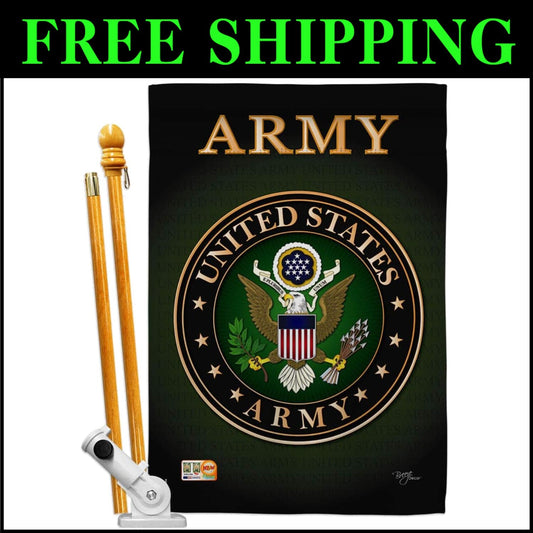 Elegant 28" x 40" Patriotic Veteran Garden Flag with Complete Mounting Kit
