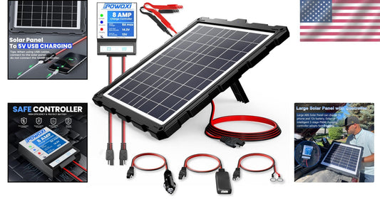 20W Solar Battery Charger with Smart PWM Controller for Year-Round Maintenance