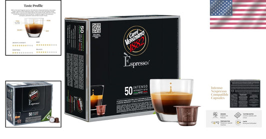 Medium Roast Nespresso-Compatible Espresso Capsules - Rich Italian Coffee, 50 Ct