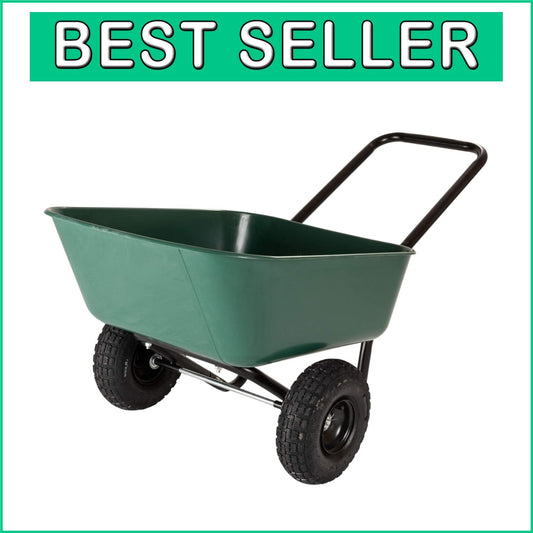 Durable 300 lb Capacity Garden Barrow with Pneumatic Wheels for Easy Transport