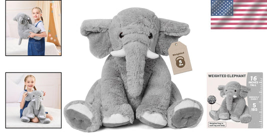 Charming 5 lbs Elephant Weighted Plush Toy – Ideal for Sensory Support & Sleep