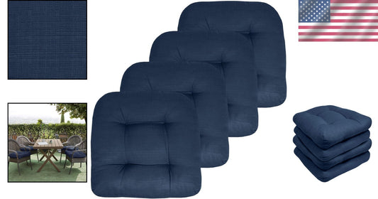 Durable 19" x 19" Navy Blue Patio Cushions - Easy Care and Plush Comfort