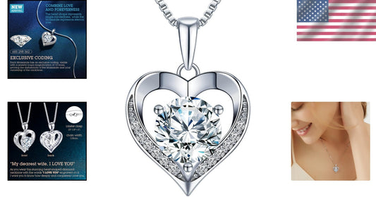 Engraved 'I LOVE YOU' Heart Pendant - Moissanite Jewelry for Special Occasions