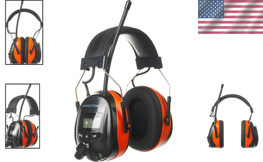 ANSI Certified 25dB Noise Cancelling Headphones - Digital AM/FM Radio Included