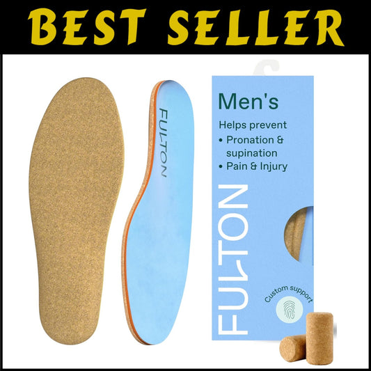 Premium Cork Athletic Insoles for Foot Pain Relief - Men's 11.5-12, Eco-Friendly