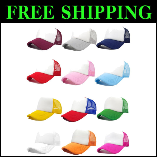 Elegant Sublimation Blank Trucker Hats - 12-Pack DIY Snapback Caps for Events