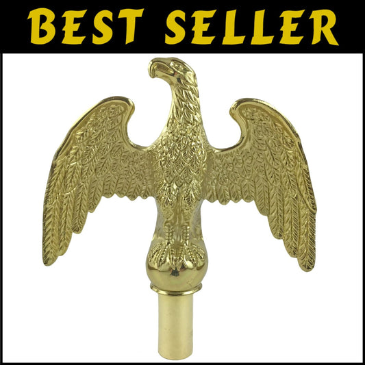 Aluminum Gold Flagpole Eagle Topper - Fits 15/16-Inch to 1.25-Inch Poles