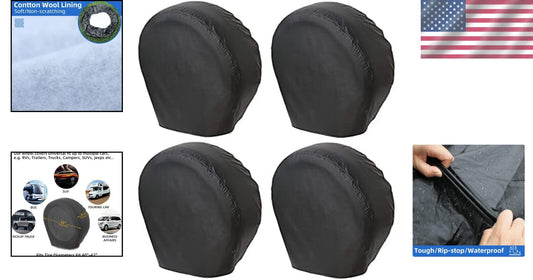 Durable Waterproof Tire Covers for RVs - 4 Pack Universal Protection 40-42 Inch