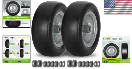 Maintenance-Free 11" Lawn Mower Tires with Smooth Tread for Ultimate Lawn Care