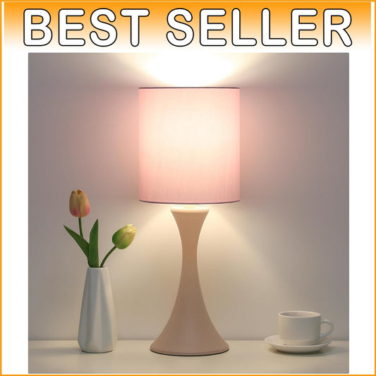 Elegant Pink Touch Lamp with 3-Way Dimmable Control – Perfect Nightstand Decor