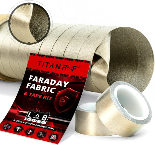 High-Shielding 6 Yards Faraday Fabric Pro Kit with 20ft Tape for Signal Blocking