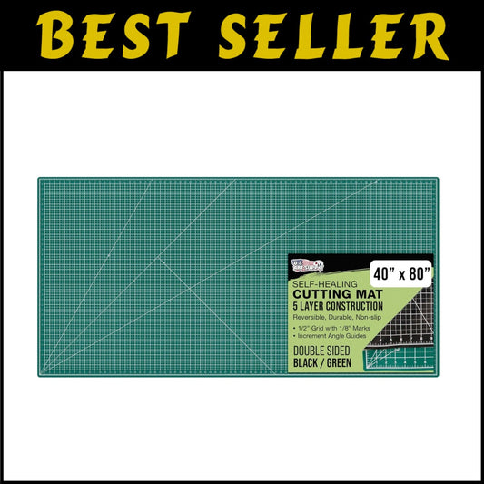 Versatile 40" x 80" Cutting Mat with Diagonal Lines - Ideal for Scrapbooking