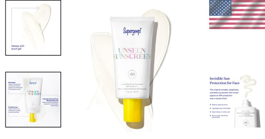 Unseen Sunscreen SPF 40 - Invisible Broad Spectrum Face Primer & Protector