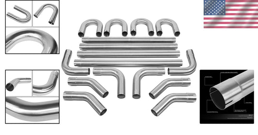 High-Quality Stainless Steel Exhaust Kit: 2-Inch Mandrel Bends & Pipes Included