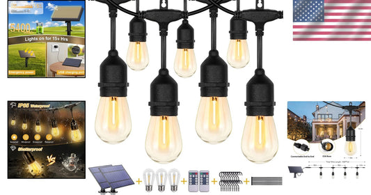 Dual-Pack Solar String Lights - 200FT Waterproof LED with Remote Control Options