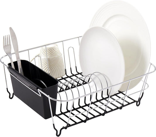 Compact 2-Piece Dish Drying Rack and Utensil Holder Set - Perfect for Small S...