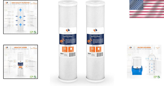 Premium CTO Carbon Block Water Filter - 20 x 4.5 Inch Replacement, 2 Pack