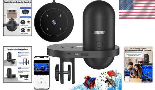 2.4G Precision Fish Feeder with Visual Monitor for Betta and Goldfish Aquariums