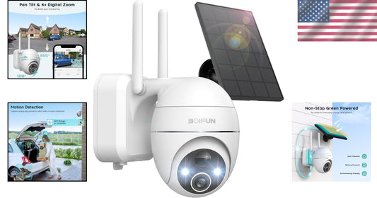 Color Night Vision Solar Security Camera with Adjustable Features for Outdoors