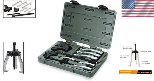 Ergonomic 2/3 Jaw Mechanical Puller Set with Easy Jaw Conversion - 5.13 lbs