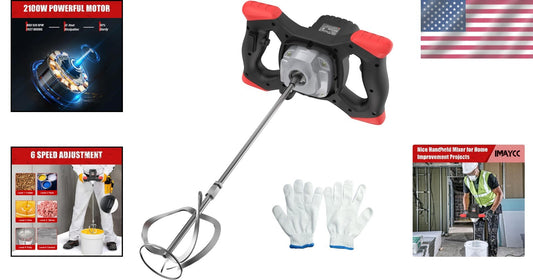 Versatile Cement Mixer with 6 Speed Settings for Efficient Material Mixing