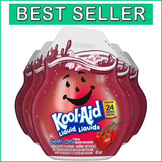 Cherry Liquid Drink Mix, 48mL Bottles - Pack of 12, Zero Calorie Refreshment